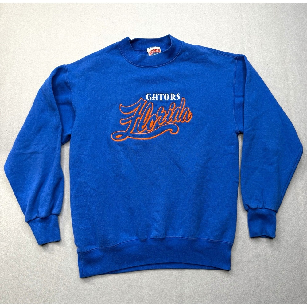 VTG 90s Florida Gators Nutmeg Sweatshirt Medium Blue Made in USA READ Flaw